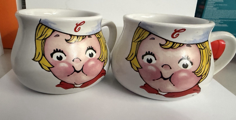 Vintage Campbell Soup Mugs Kids Face Collectible 1998